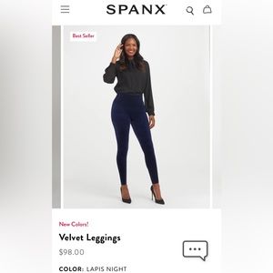 NWT Spanx dark blue velvet legging